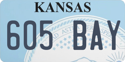 KS license plate 605BAY