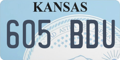 KS license plate 605BDU
