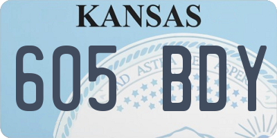 KS license plate 605BDY