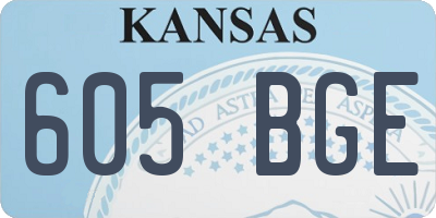 KS license plate 605BGE
