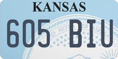 KS license plate 605BIU