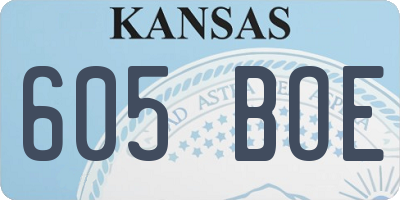 KS license plate 605BOE