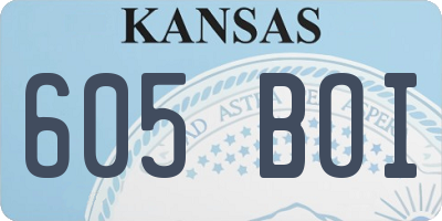 KS license plate 605BOI