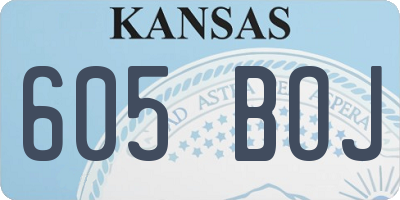 KS license plate 605BOJ