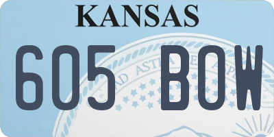 KS license plate 605BOW