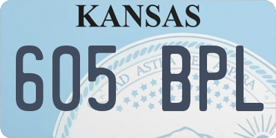 KS license plate 605BPL