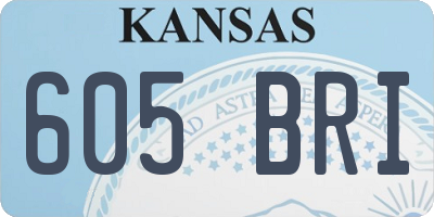 KS license plate 605BRI