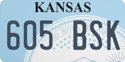 KS license plate 605BSK