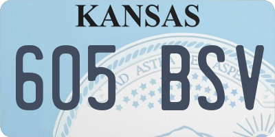 KS license plate 605BSV