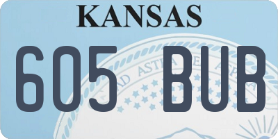 KS license plate 605BUB