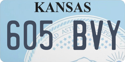 KS license plate 605BVY