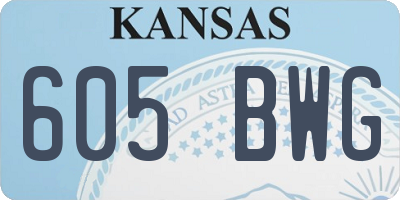 KS license plate 605BWG