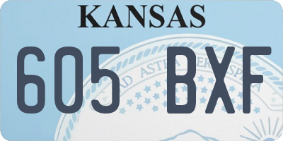 KS license plate 605BXF