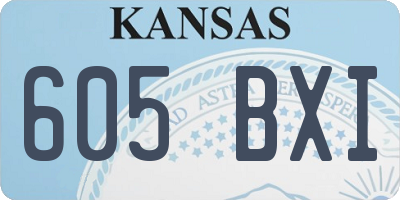 KS license plate 605BXI