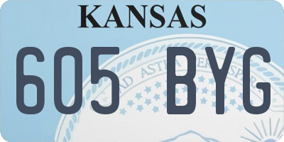 KS license plate 605BYG