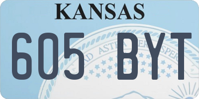 KS license plate 605BYT