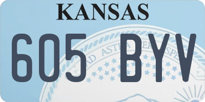 KS license plate 605BYV
