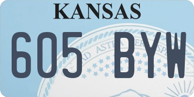 KS license plate 605BYW