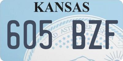 KS license plate 605BZF