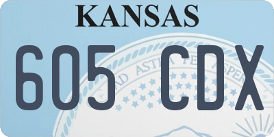 KS license plate 605CDX