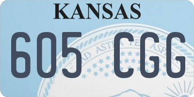 KS license plate 605CGG