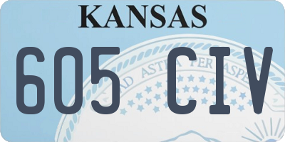 KS license plate 605CIV