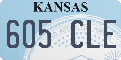KS license plate 605CLE