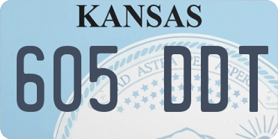 KS license plate 605DDT