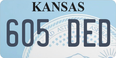 KS license plate 605DED