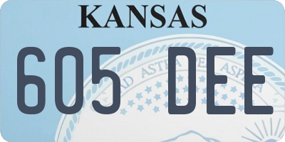 KS license plate 605DEE