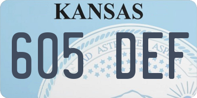 KS license plate 605DEF