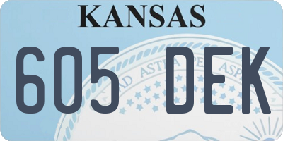 KS license plate 605DEK