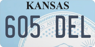 KS license plate 605DEL