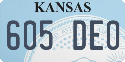 KS license plate 605DEO