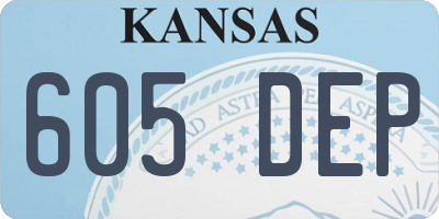 KS license plate 605DEP