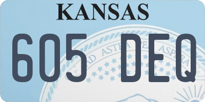 KS license plate 605DEQ