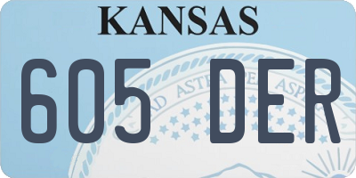 KS license plate 605DER