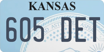 KS license plate 605DET