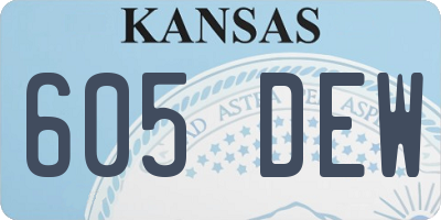 KS license plate 605DEW