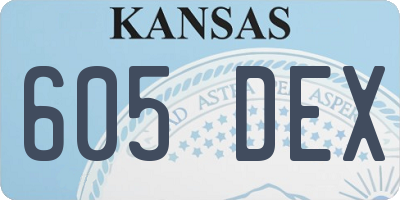 KS license plate 605DEX