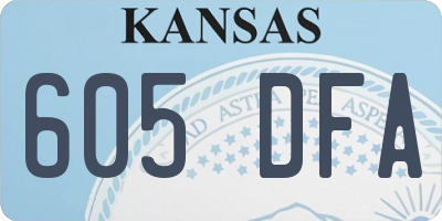 KS license plate 605DFA