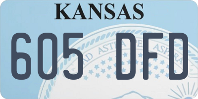 KS license plate 605DFD