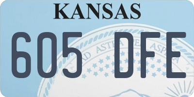 KS license plate 605DFE