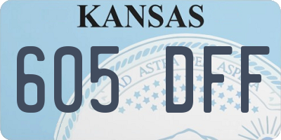 KS license plate 605DFF
