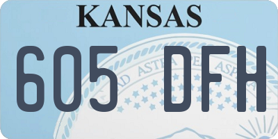 KS license plate 605DFH
