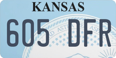 KS license plate 605DFR