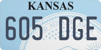 KS license plate 605DGE