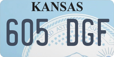 KS license plate 605DGF