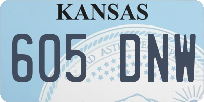 KS license plate 605DNW