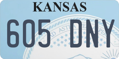 KS license plate 605DNY